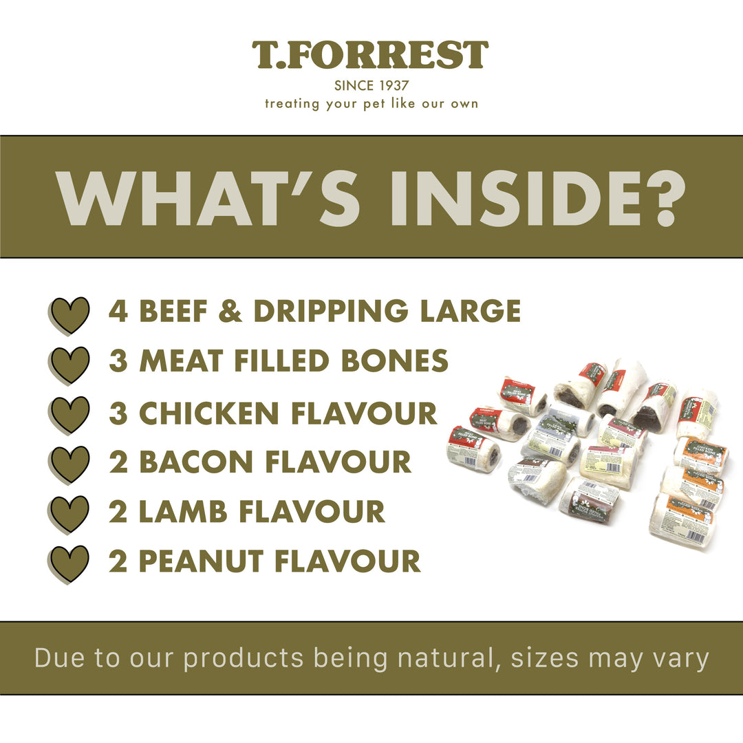 What is inside Filled Bone Variety Box